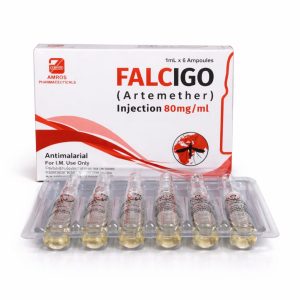 Falcigo injection 80mg/ml (Artemether) ampoules by Amros Pharmaceuticals for antimalarial treatment