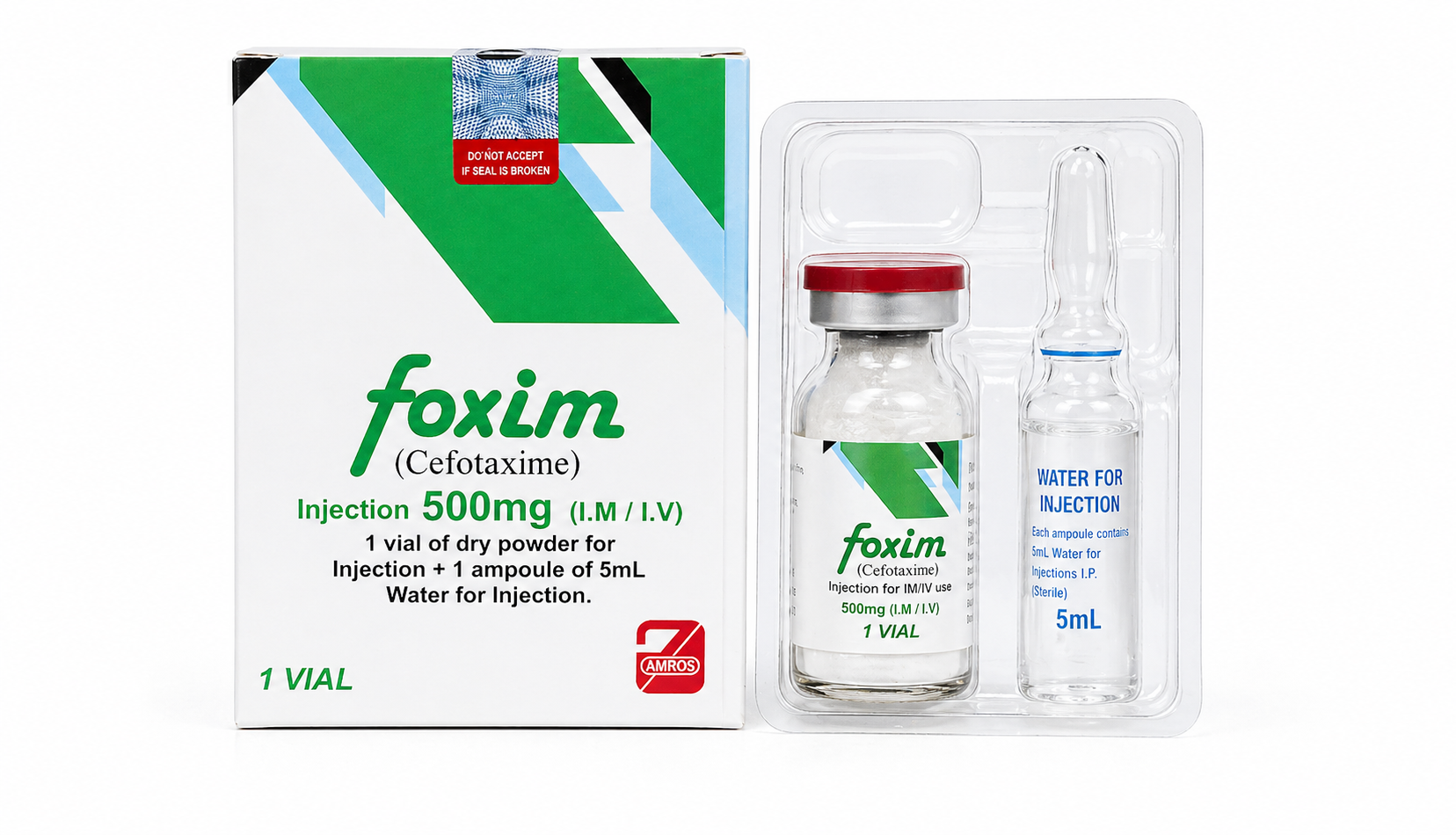 Foxim Injection 500mg Cefotaxime | Amros Pharmaceuticals Pakistan ...