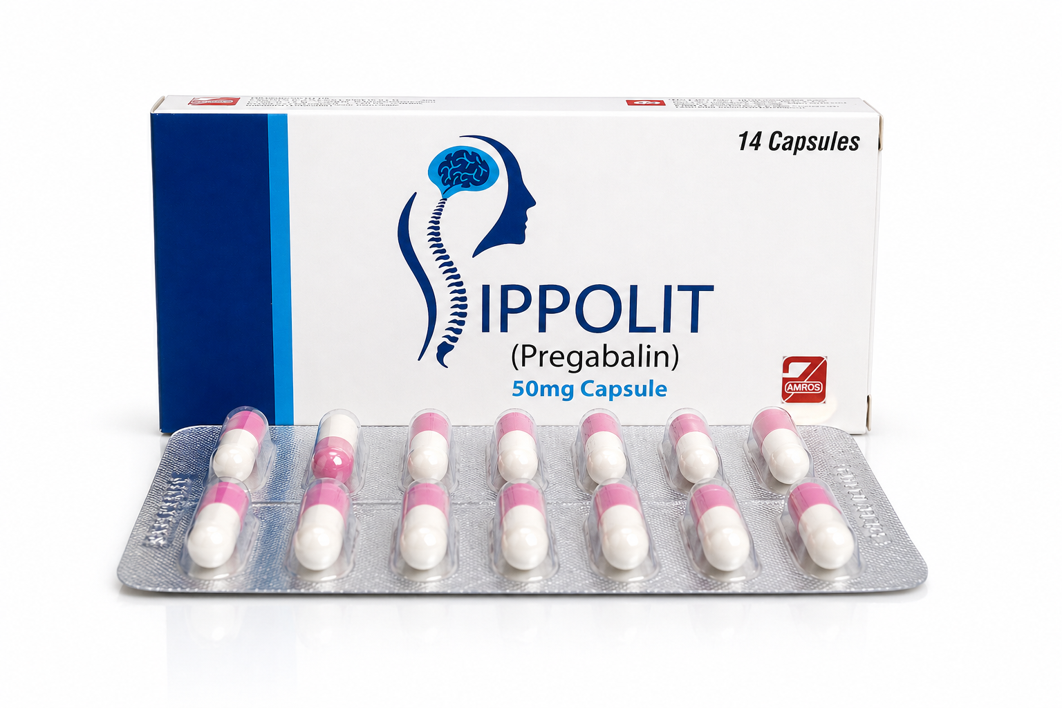 ppolit pregabalin 50mg capsules by Amros Pharmaceuticals for neuropathic pain management