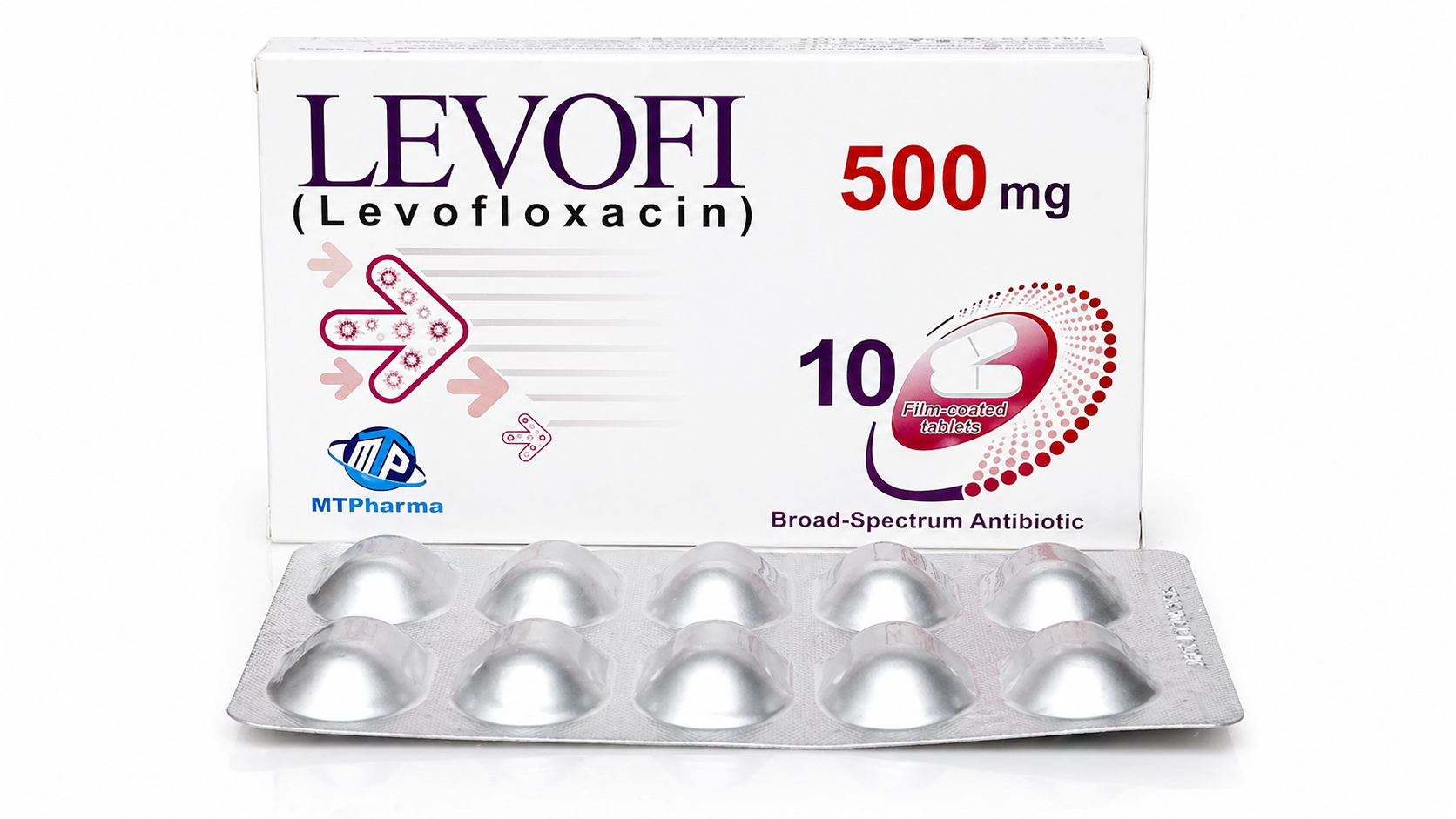 Levofi levofloxacin 500mg tablets by Amros Pharmaceuticals Pakistan