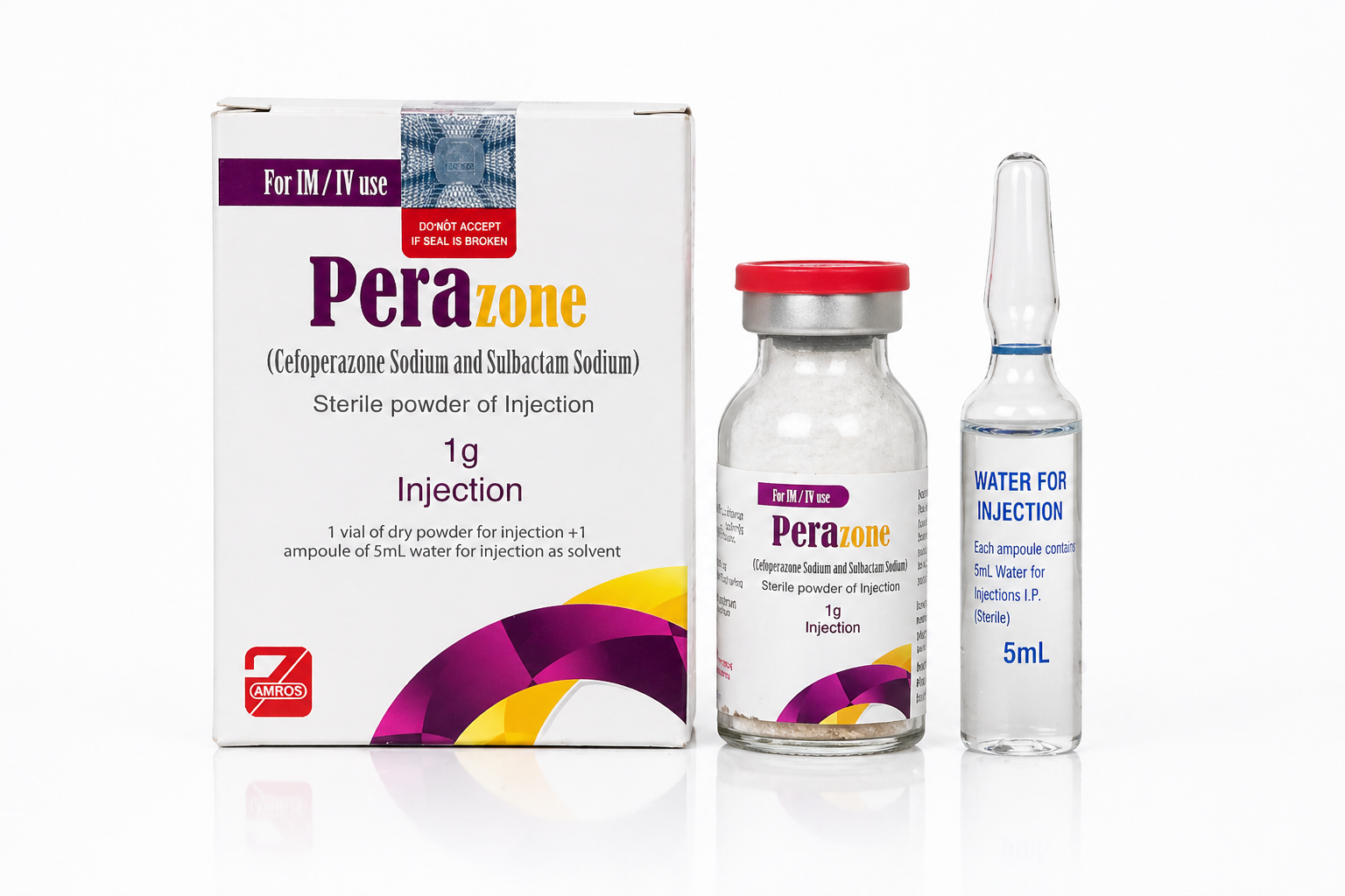 Perazone injection cefoperazone sulbactam 1g by Amros Pharmaceuticals Pakistan