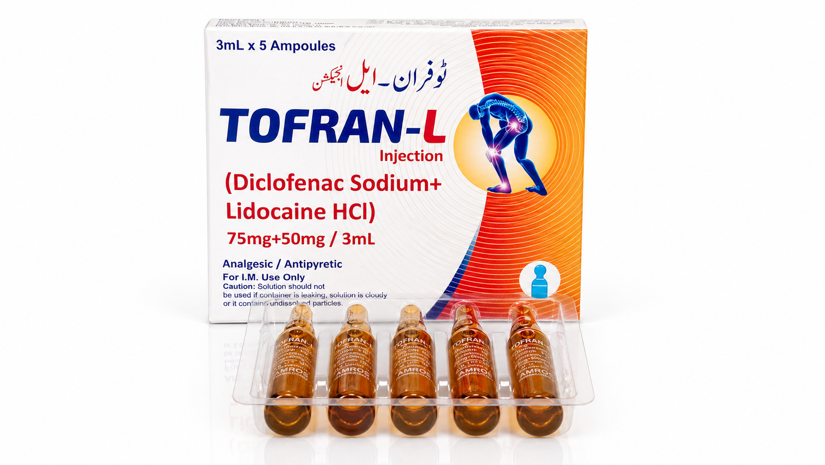 Analgesic injection used in the management of pain and inflammation.