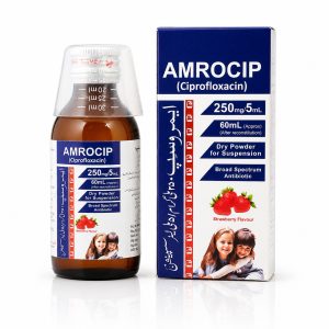 Amrocip ciprofloxacin 250mg 5ml suspension by Amros Pharmaceuticals