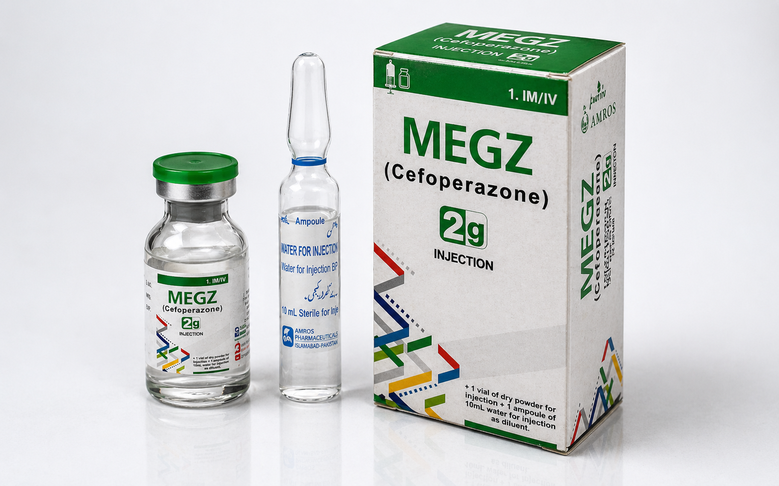 Megz cefoperazone 2g injection by Amros Pharmaceuticals antibiotic injection