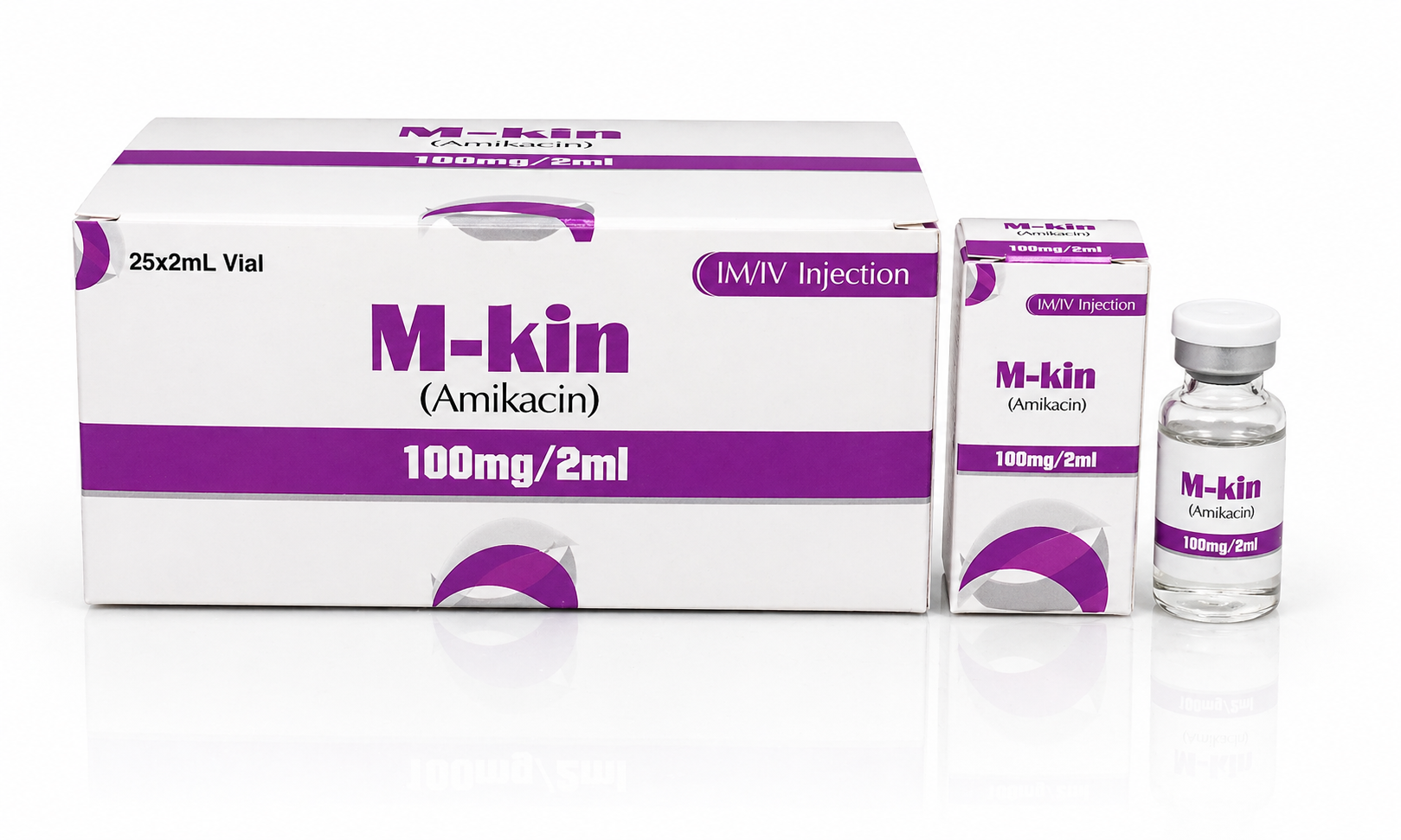 M Kin amikacin injection 100mg 2ml by Amros Pharmaceuticals Pakistan