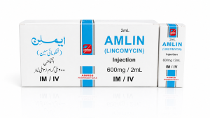 Amlin Lincomycin 600mg injection ampoule by Amros Pharmaceuticals Pakistan antibiotic injection